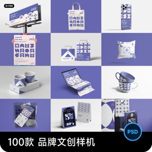 高端文创VI提案毕业设计作品集LOGO效果图展示PSD贴图样机素材