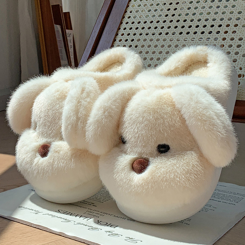 儿童毛绒绒棉拖鞋奶呼呼小狗2025新款秋冬季室内家居厚底保暖棉鞋,童鞋/婴儿鞋/亲子鞋,儿童棉拖鞋,淘宝优惠券,粉丝福利购,淘宝优惠卷