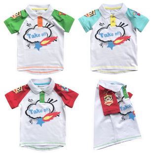 新品 polo衫 2020夏季 T恤男童女童装 纯棉微领印花潮牌 短袖