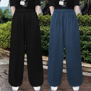 李宁联名春秋亚麻太极裤男女秋冬加绒灯笼裤晨练裤棉麻瑜珈健身武