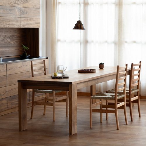 MUMO木墨 方洲-长桌 实木柚木餐桌简约餐厅吃饭桌子家用办公桌