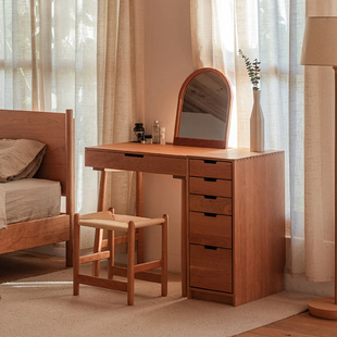 MUMO木墨 平淡梳妆台 实木化妆桌翻盖梳妆台简约现代卧室化妆台