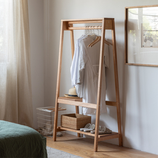 MUMO木墨 挂衣架 卧室落地挂衣架 纯实木樱桃木红橡木落地衣帽架