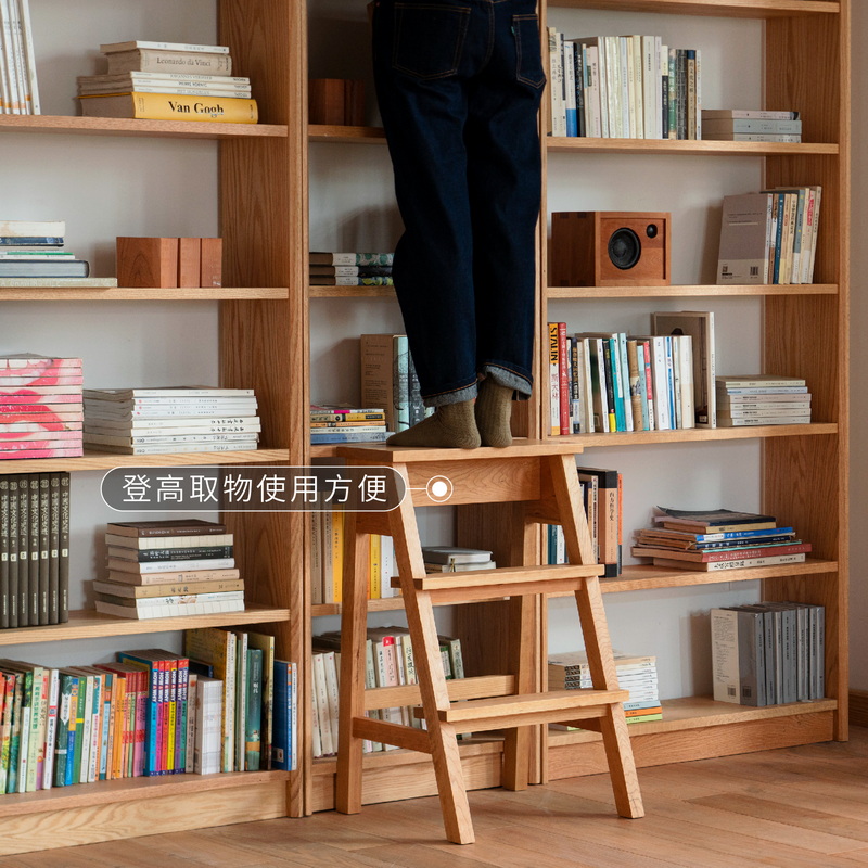 MUMO木墨 登高梯凳 实木家用多功能植物架爬梯子原木便捷踏板楼梯
