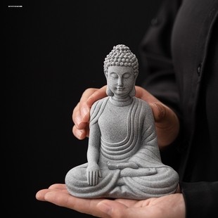 「无聊了 就静一静」小沉思佛小坐佛创意装饰微景观造景佛像摆件