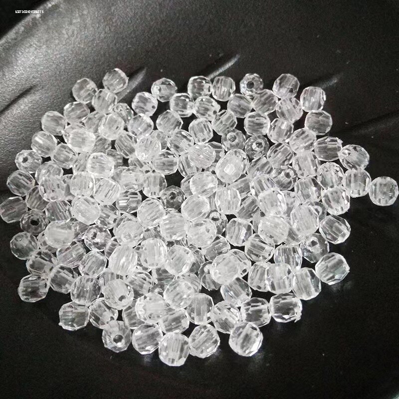 8mm地球珠透明水晶玻璃珠子32切面手工串珠项链手链饰品配件材料