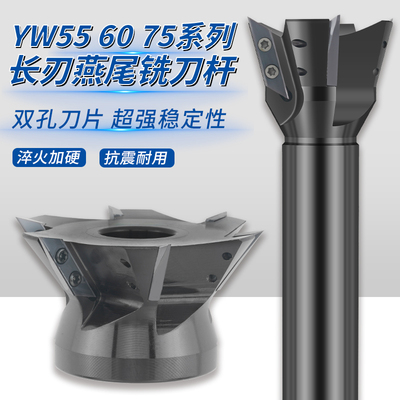 加工中心长刃燕尾铣刀杆XCET3004铣刀盘清根V槽鸠尾55度60度75度