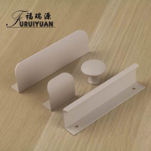 爱格U702PET肤感羊绒灰色柜门拉手 封边隐形免打孔抽屉把手莫兰迪