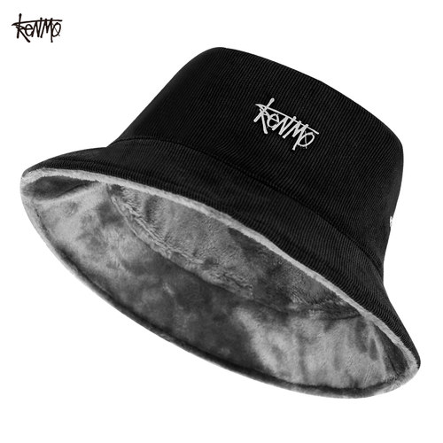 双面戴盆帽灯芯绒百搭大头围