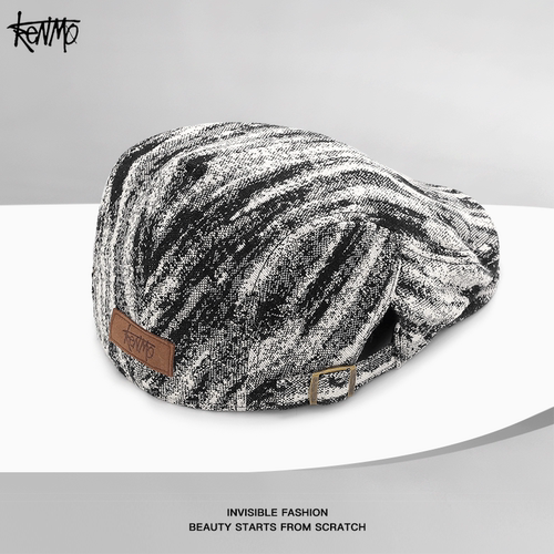 肯默双面戴条纹街头嘻哈贝雷帽