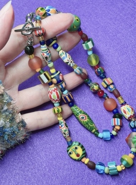 收集一切美好～糖果色混合多宝琉璃项链毛衣链 复制不了仅一条