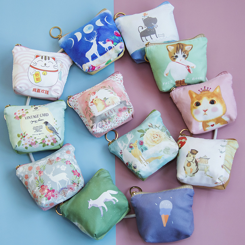零钱包女布艺小钱包迷你手拿包可爱韩版学生帆布钥匙包硬币零钱袋