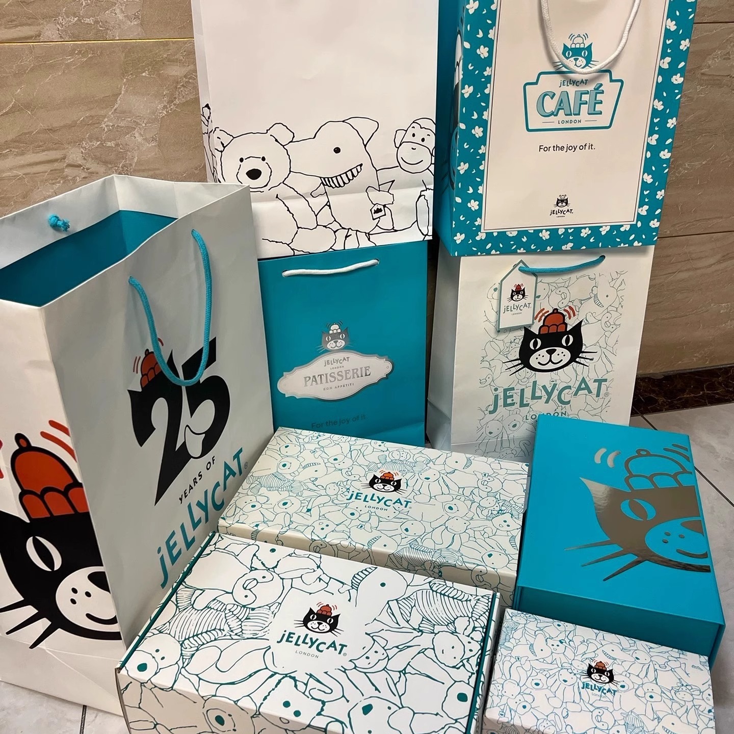 Jellycat原单礼品盒包装盒手提袋礼品袋蓝色防尘袋包装送人送礼