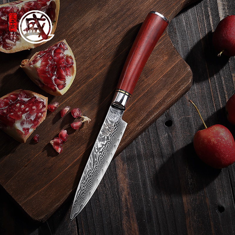 三本盛日本进口水果刀大马士革
