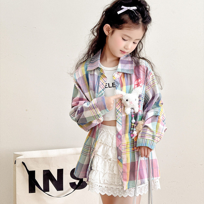 【天猫质量】纯棉秋装外套男女大童春秋款长袖格子衬衫韩系穿,童装/婴儿装/亲子装,衬衫,淘宝优惠券,粉丝福利购,淘宝优惠卷