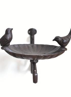 铸铁挂钩壁挂鸟食盆美式乡村铁艺吊蓝庭院户外墙面吊钩庭院装饰