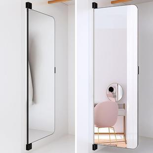 平开门穿衣镜子衣柜内置推拉旋转滑轨伸缩折叠内装 隐形试衣全身镜