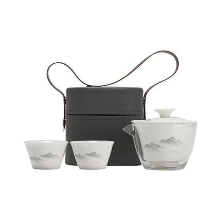 羊脂玉旅行茶具套装户外便携式茶具会议活动纪念品送客户伴手礼