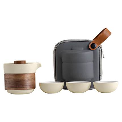 便携旅行茶具小套装随身户外包泡茶壶茶杯单人简易快客杯一壶三杯