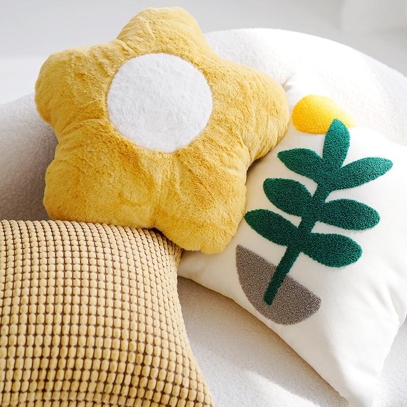 小可清新枕少00女可爱靠垫软客厅沙抱发花朵抱枕套爱靠柔枕方形枕