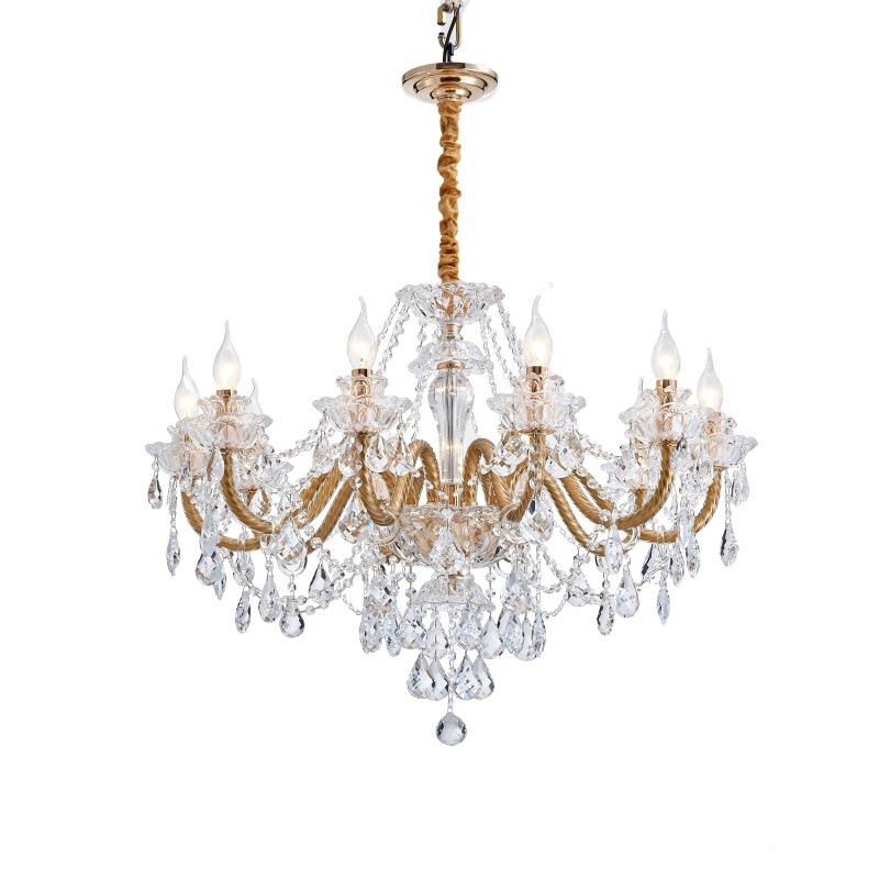 法式奢晶客厅灯蜡吊烛灯高端大气欧式轻别墅大厅餐508厅卧室水氛