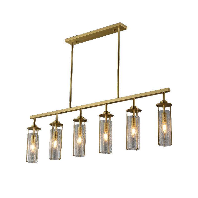 新款创意轻奢全铜饭厅餐桌吧台长条吊灯创意个性餐厅灯现代简约