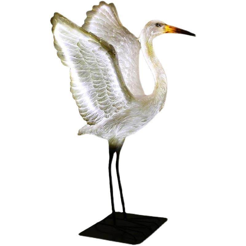 户外园林仿真白鹭别墅庭院假山水池造景装饰摆件大型鸟类模型雕塑