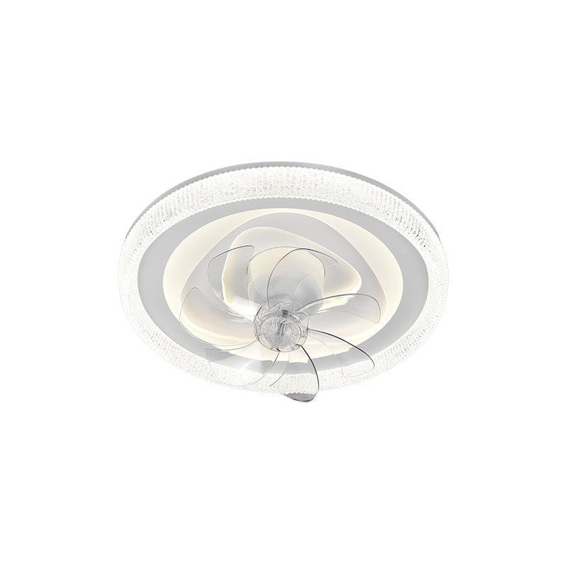 卧灯室风扇吸顶灯现代简约隐静形变频餐厅家用摇头音灯电扇灯具