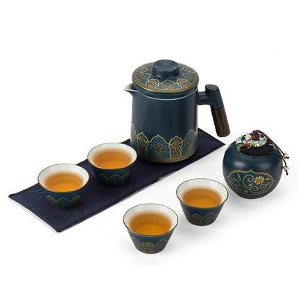 旅行茶具套装国潮风办公水杯茶水分离快客便携式办公杯户外伴手礼