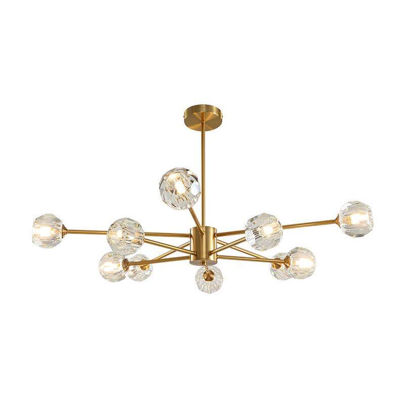 轻奢客厅吊灯北欧网红分子灯水晶玻璃卧室书房灯具铁艺枝型吊灯