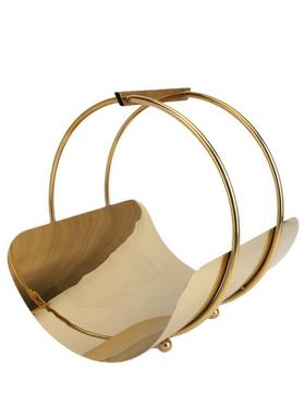 现代简约金属不锈钢钛金杂志架摆件样板房售楼部家居书房轻奢装饰