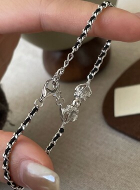 S925纯银中古金刚杵编绳手链女轻奢小众设计气质高级感手绳手饰