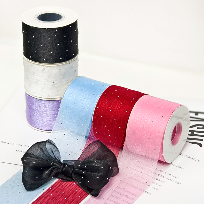 6cm烫钻褶皱纱带头饰发饰手工diy服装辅料丝带裙边丝带蝴蝶结配件,纺织面料/辅料/配套,织带/丝带/缎带,淘宝优惠券,粉丝福利购,淘宝优惠卷