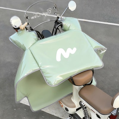 电动车挡风被冬季镀膜全身防水加绒加厚电动摩托车挡风罩通用新款