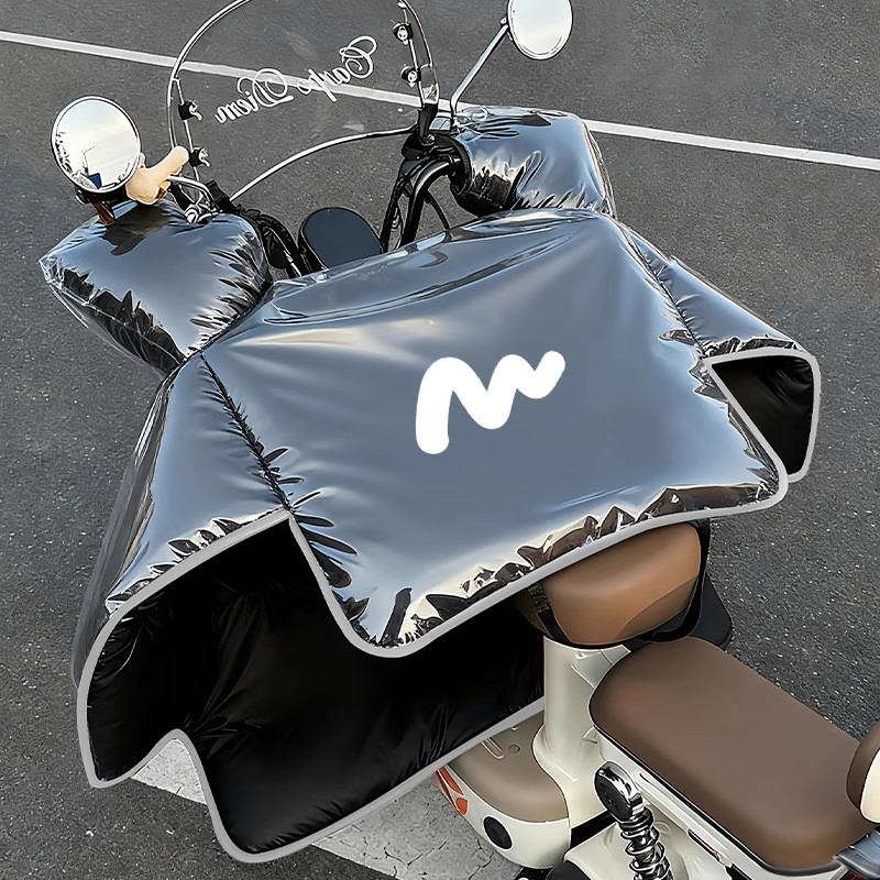 电动车挡风被镀膜防水冬季双面防水加绒加厚通用电动摩托车挡风罩