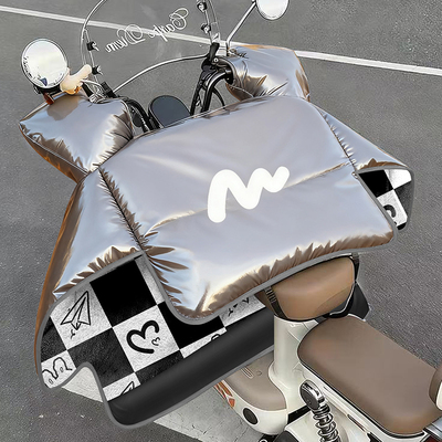 冬季镀膜防水双面电动车挡风被加绒加厚通用电动摩托车挡风罩新款