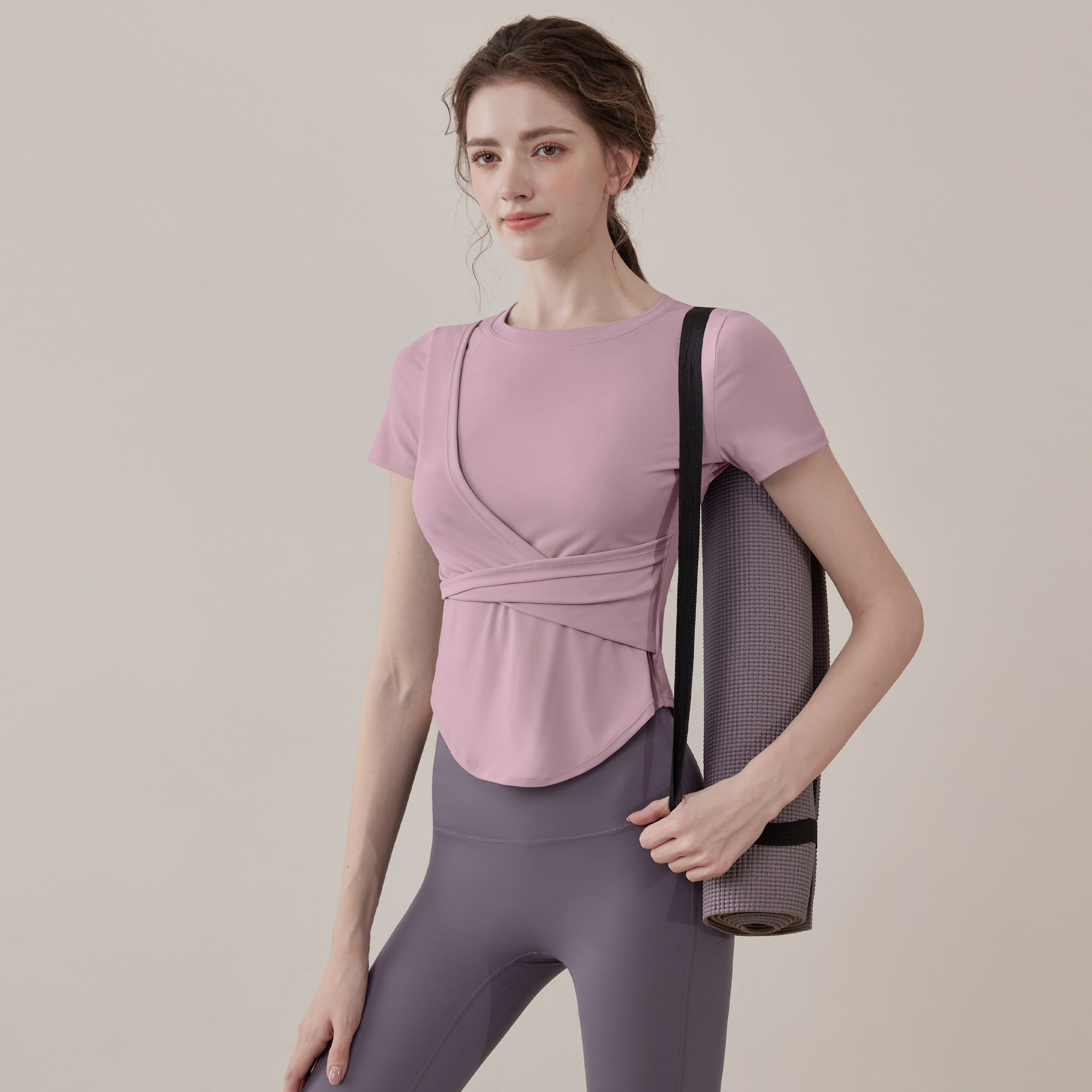 瑜伽服夏季运动短袖女高级感