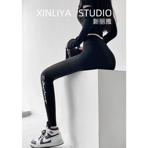 Черная акула, демисезонные штаны, леггинсы, белье для коррекции формы бедер, утягивающий пояс на талию, высокая талия