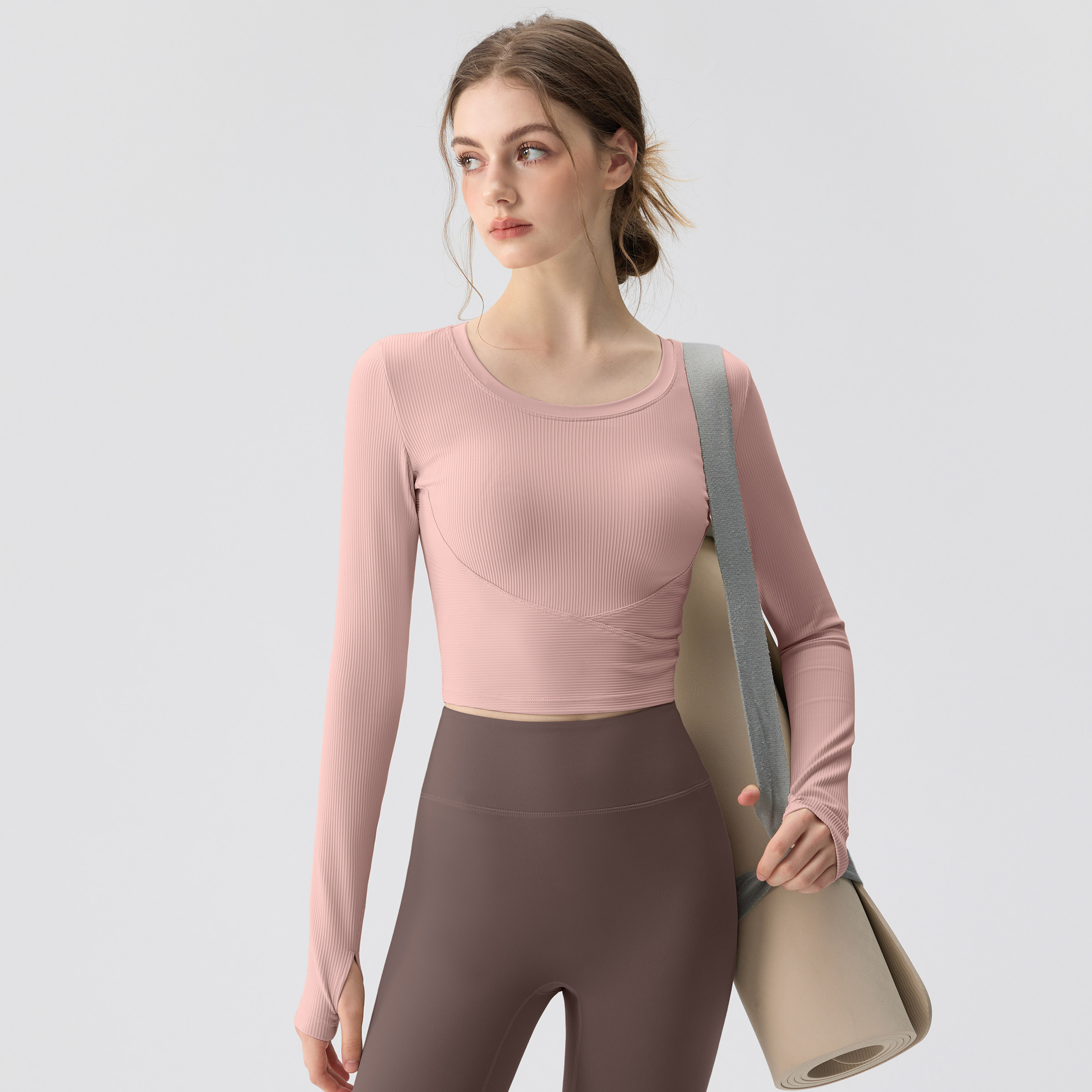 新丽雅瑜伽服女2025秋冬新款圆领运动上衣跑步普拉提训练健身套装,运动服/休闲服装,健身衣,淘宝优惠券,粉丝福利购,淘宝优惠卷