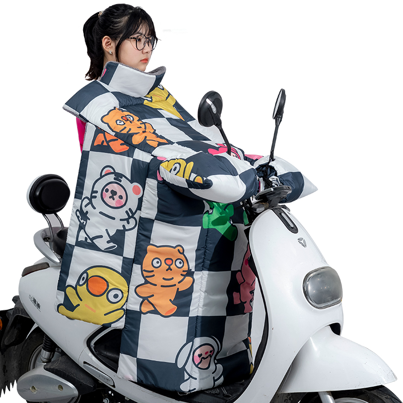 小型电动摩托车冬季挡风加绒