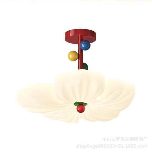 孟菲斯卧室灯创意彩色多巴胺云朵吸顶灯奶油风现简约主卧房间灯