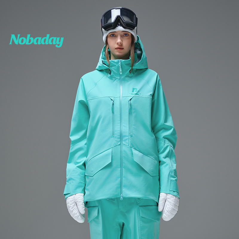 Nobaday专业3L极光蓝滑雪服