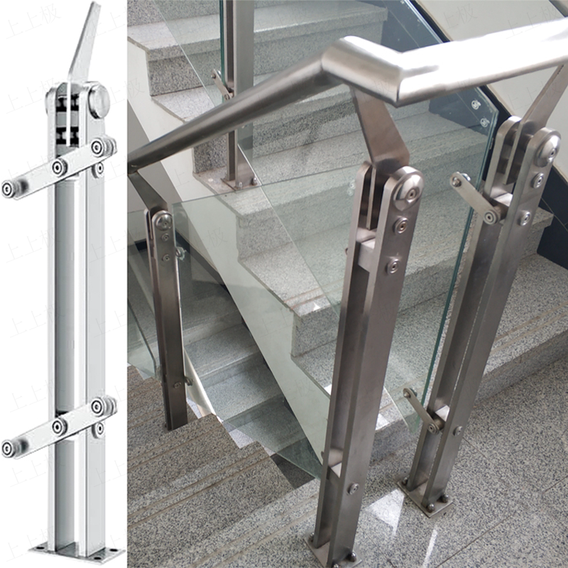 不锈钢立柱阳台玻璃护栏栏杆围栏室内室外定制楼梯扶手简约时尚