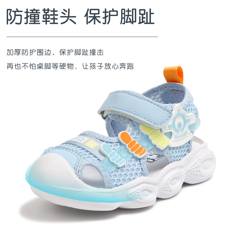 儿童凉鞋男夏季宝宝学步鞋包头运动鞋女中小童幼儿机能鞋软底防滑