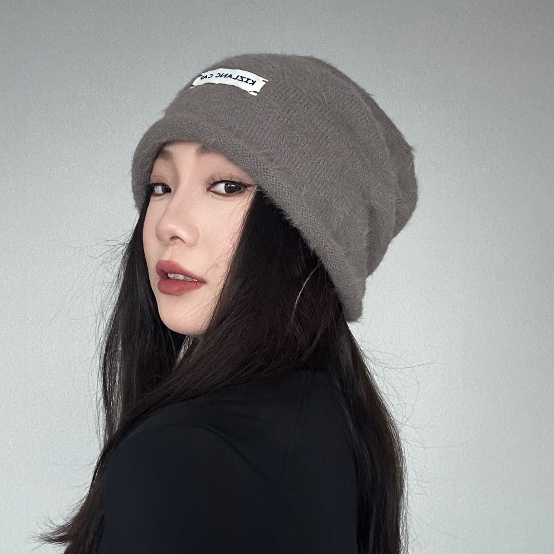 宽松大头围堆堆帽女款秋冬季针织保暖毛线帽显脸小包头冷帽