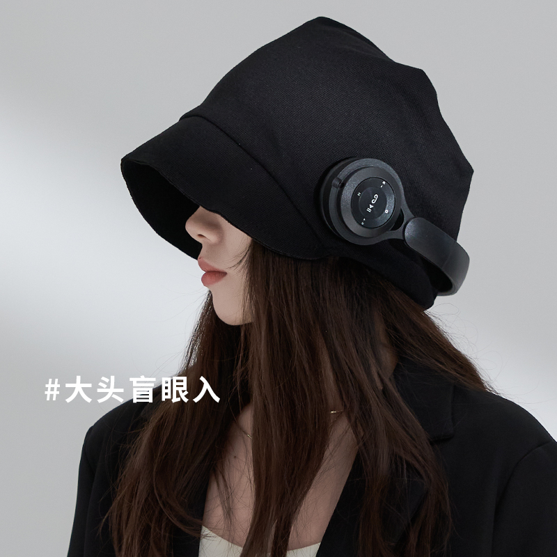 设计款！鸭舌堆堆帽女春秋大头围包头冷帽网红显脸小护耳日系帽子