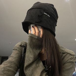 TUshu 废土风不想理人~大版水洗复古包头帽子男女情侣堆堆帽冷帽