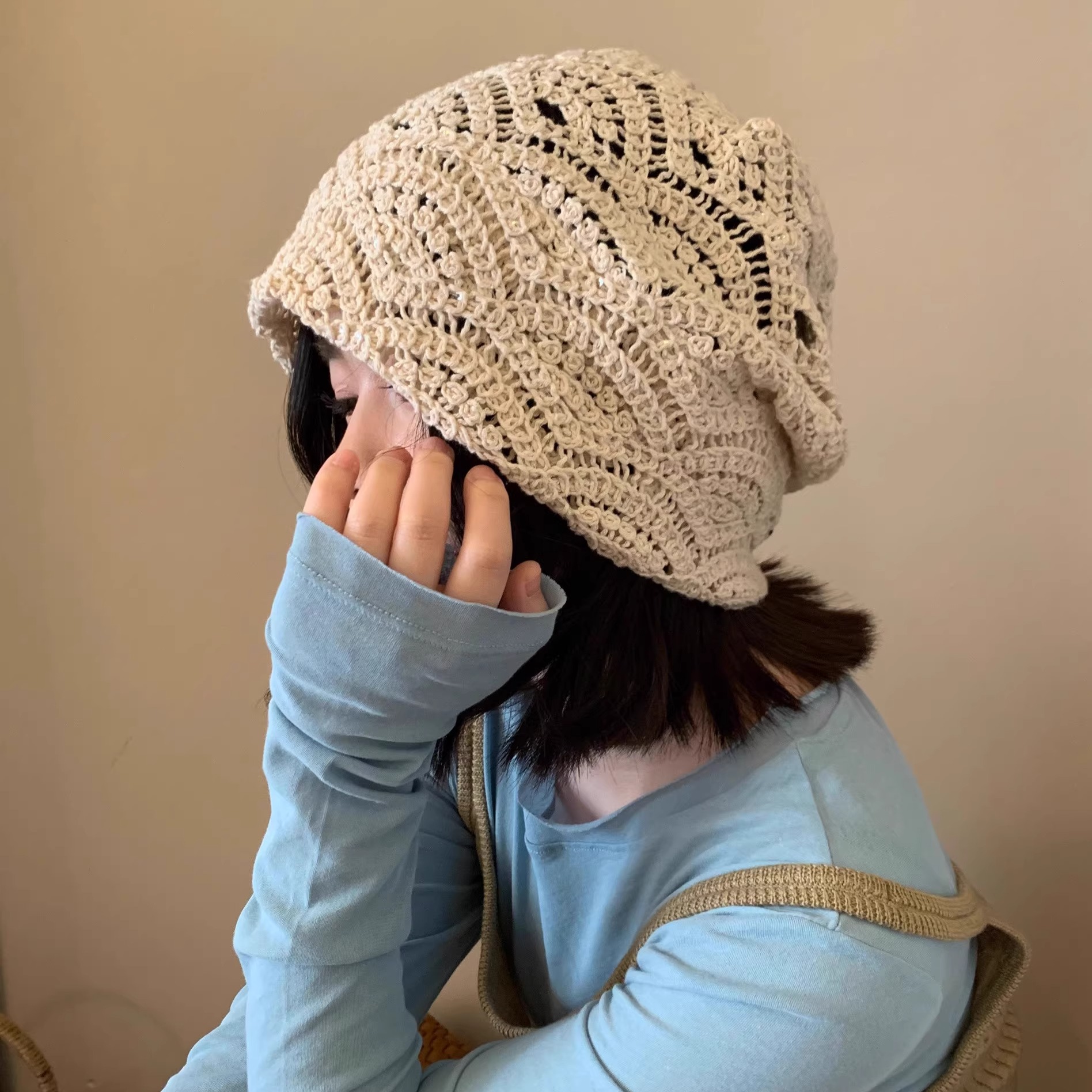 女韩系氛围感显脸小薄款套头