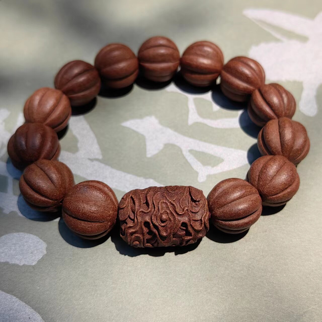 【 生命之光】祥云瓜珠手串 天然手工和香珠 中式风古法和香