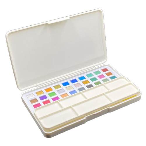 固体珠光绘画水彩缠花染色颜料金属色荧光色晕染美甲48色套盒装